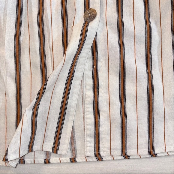 Striped Button-Down Dress with Belt - Picture 2 of 6